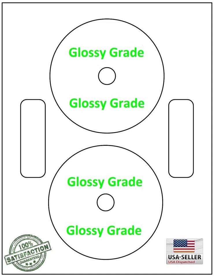 DVDNTF, 200 CD/DVD Labels Neato Compatible Full Face / 100 Sheets Glossy Grade