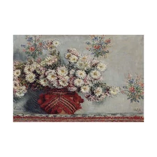 Claude Monet-Chrysanthemums Hand-painted Oil Painting Wall Art