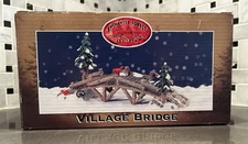 Enchanted Forest Village Bridge Christmas Holiday Winter Scene In Box