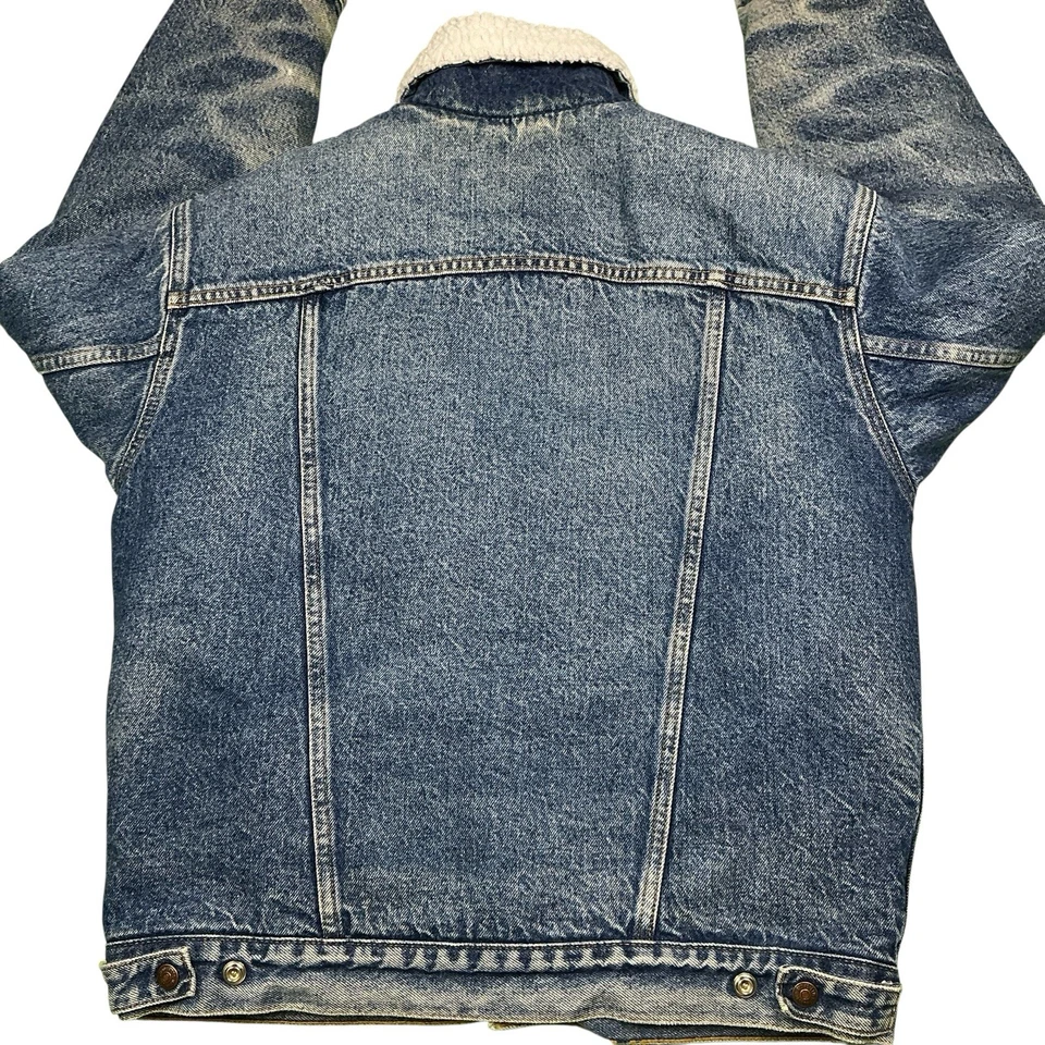 De colección Levi’s lengüeta roja años 80/90 lavado medio denim Sherpa hecho en EE. UU. talla pequeña Foto 4 de 4