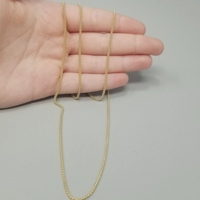 Vintage 14k Yellow Gold Popcorn Chain Necklace 28 Inches Long Italy 585