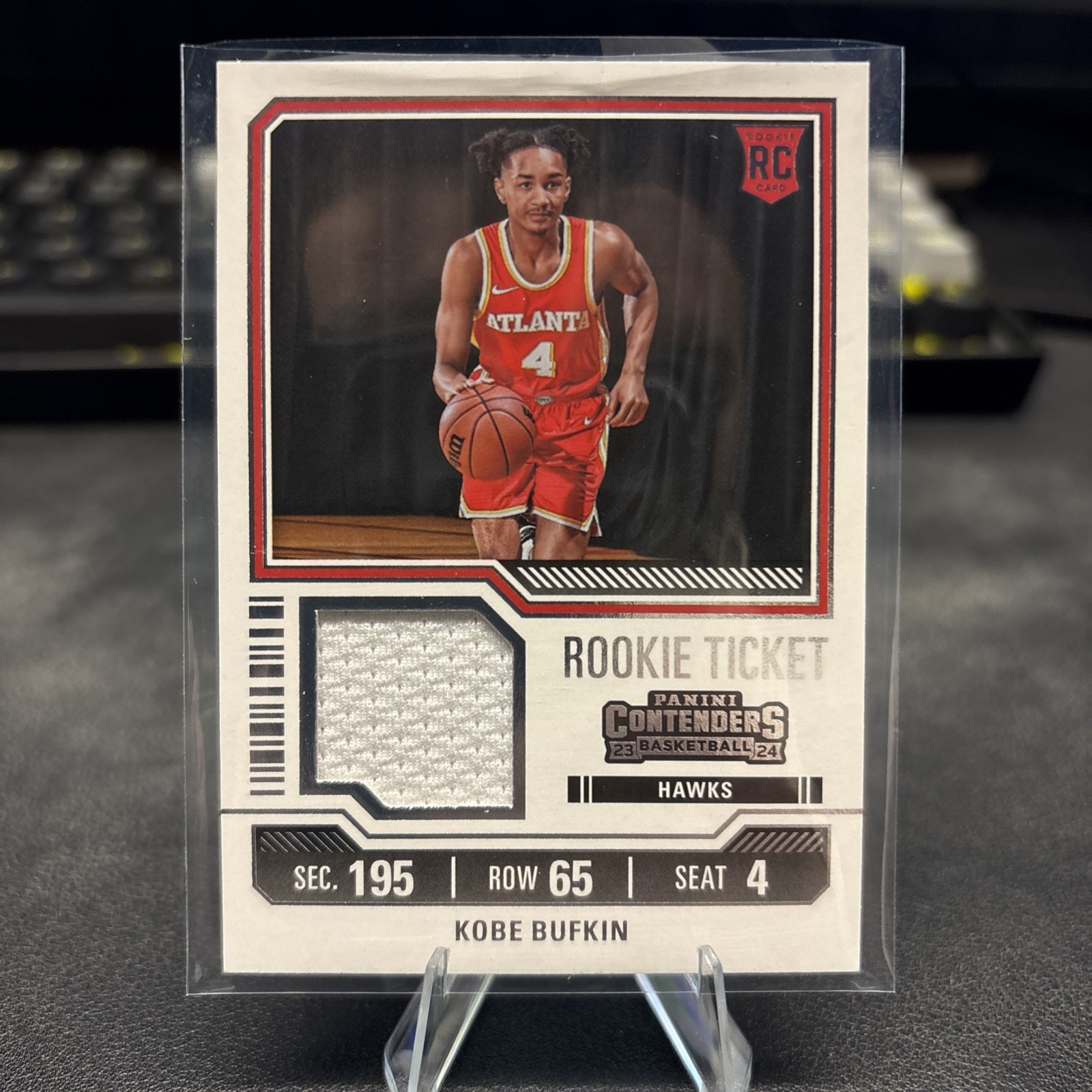 2023-24 Panini Contenders -Rookie Ticket Swatches Kobe Bufkin #RTS-BUF (MEM, RC)