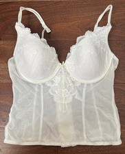 Vintage Sears White Lace Bustier Corset Strapless Bridal Lingerie Size 36B 80