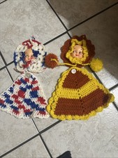 Vintage Plastic Crocheted Potholders ￼