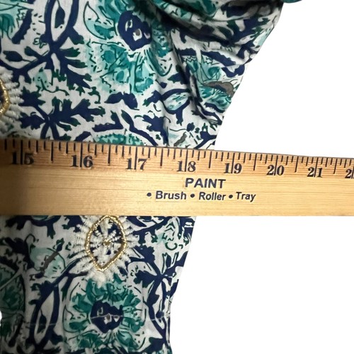 Soft Surroundings Dress Womens Small Blue Green Boho Embroidered Tassel India - Picture 9 of 11