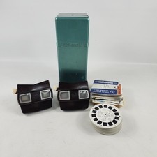 Vintage 1951 Working Sawyer s View-Master 54 Reels Dividers Plastic Box