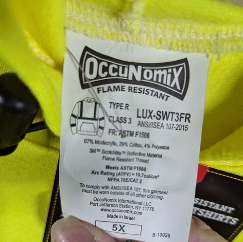 Sweat à capuche OccuNomix Non-ANSI ignifuge Modacrylique 5X Neuf avec étiquette - Photo 5/7