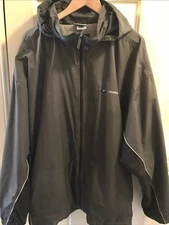 VTG Reebok Jacket Size 2XL  Windbreaker Lined Black/Gray Jacket Hooded 90’s Y2K