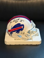 Joe DeLamielleure Signed Buffalo Bills White Mini Helmet HOF '03 COA INSCRIPTION