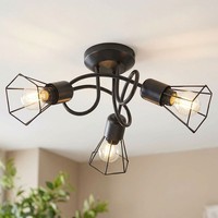 Deckenlampe Rondell Deckenleuchte Schlafzimmerleuchte 3 Flammig Gitter L 40 Cm