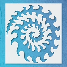 Circular Spiral Wave - Like Protrusions Wall Art Reusable Stencil - StencilAir