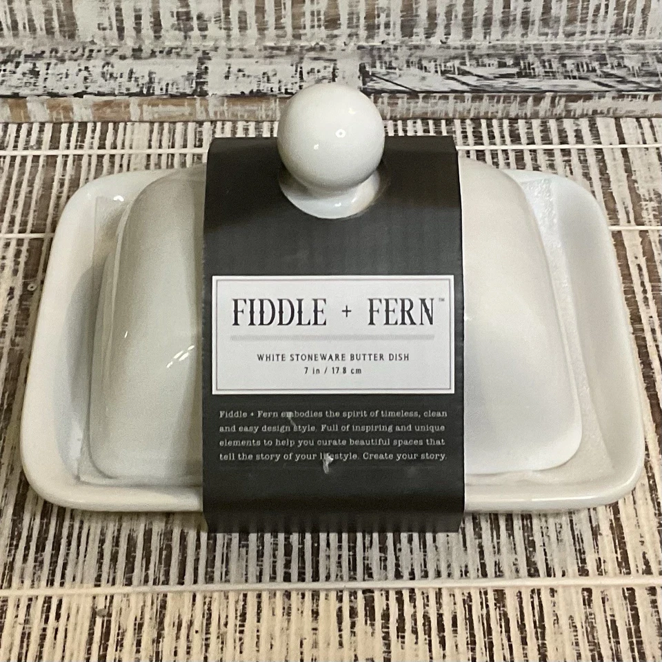 Тарелка с маслом Home Essentials Fiddle & Fern 7 дюймов - куб Artisan Block - Изображение 2 из 3