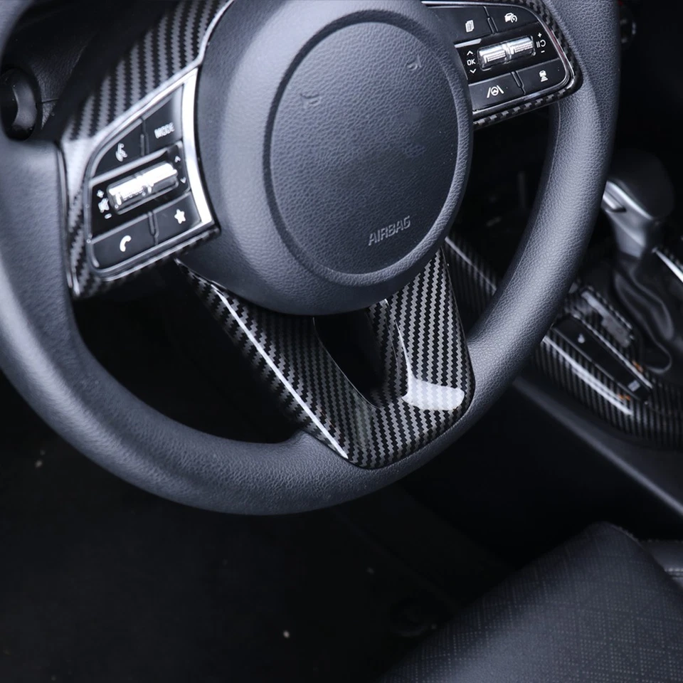 ABS Carbon Fibre Steering Wheel Button Frame Cover Trim for Kia Seltos Cerato - Image 4 of 4