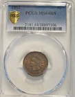 1892 Indian Head Cent Penny PGGS MS 64 BROWN