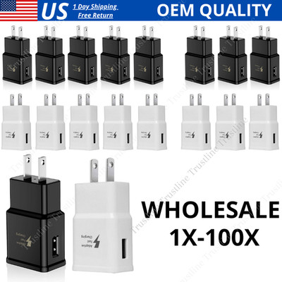 Wholesale Bulk Adaptive Fast USB Wall Charger US Block Power Adapter For Samsung
