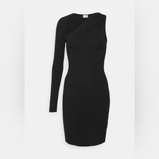 Abercrombie & Fitch One-Shoulder Black Knit Bodycon Dress