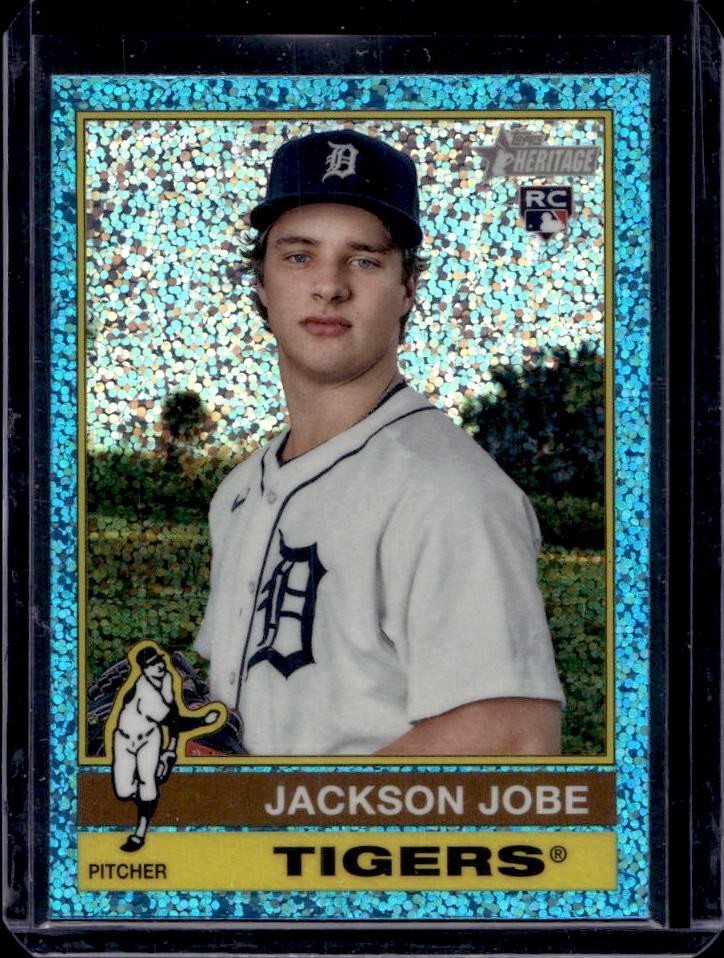 2025 Topps Heritage Jackson Jobe Chrome RC Light Blue Sparkle Refractor #389