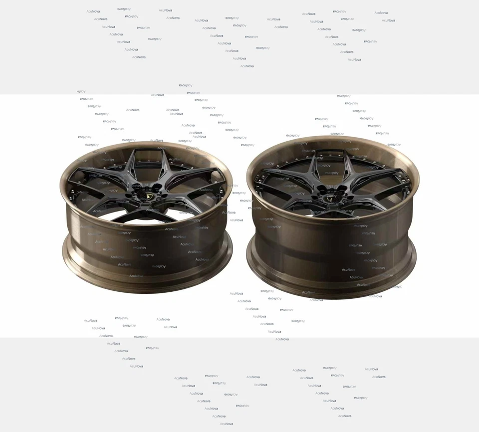 4X for AUDI Q8 24" two-piece forged gloss black rims in brushed bronze - Image 2 of 4