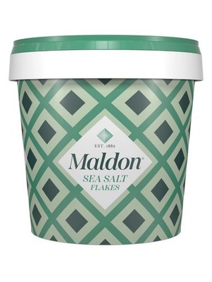 Sea Salt Flakes, 1.25lbs (570 g), Resealable Tub, Kosher, Natural - Maldon