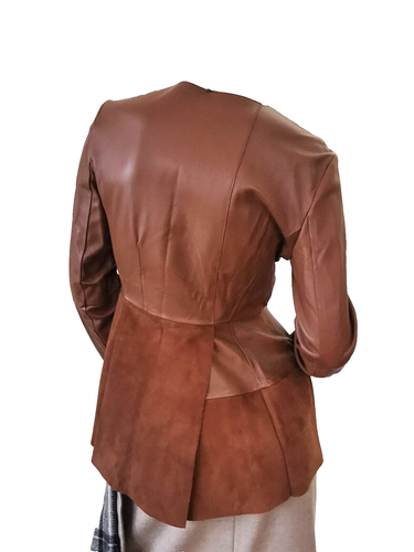 ✨SPORTMAX by Max Mara LEATHER and SUEDE Jacket Usa8_ Gb10_ It42_ Fr40_De38 - Picture 2 of 24