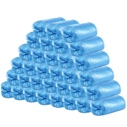 100-300 Disposable Shoe Covers Plastic Overshoes Blue Floor Boot Protector Cover - Picture 13 of 15