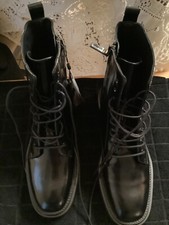 Massimo Dutti Women's Black Patent Leather Chelsea Boots Eu 40 Us 9 Read