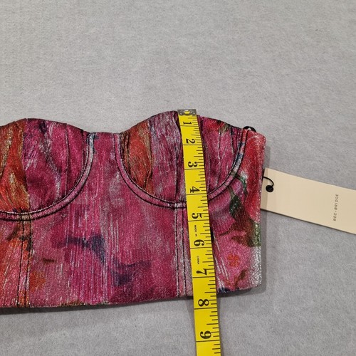 NEW BEC BRIDGE Crop Top sz 8 US 4 IRREDESCENCE BODICE Pink Lurex Cute Sexy - Picture 15 of 16