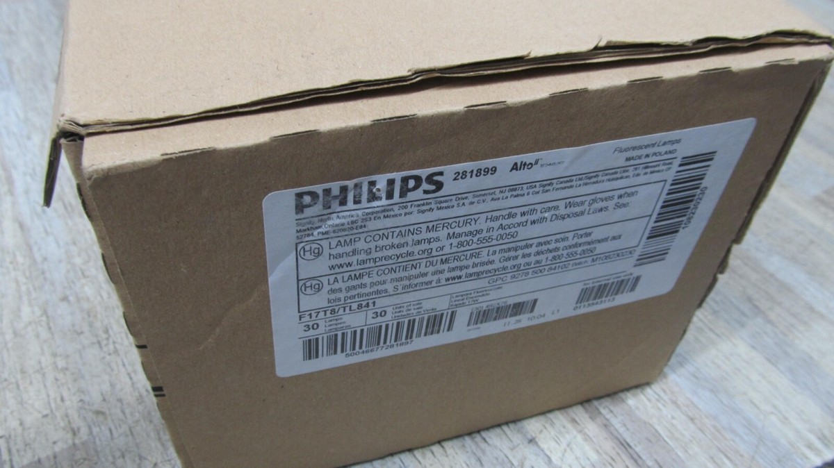 LOT OF 30 Philips 281899 F17T8/TL841/ALTO II 17W 4100K