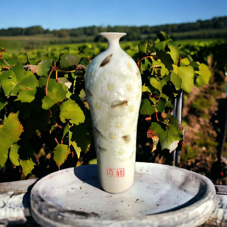 Jarrón grande de cerámica esmaltada de jade verde celadon firmado Foto 2 de 4