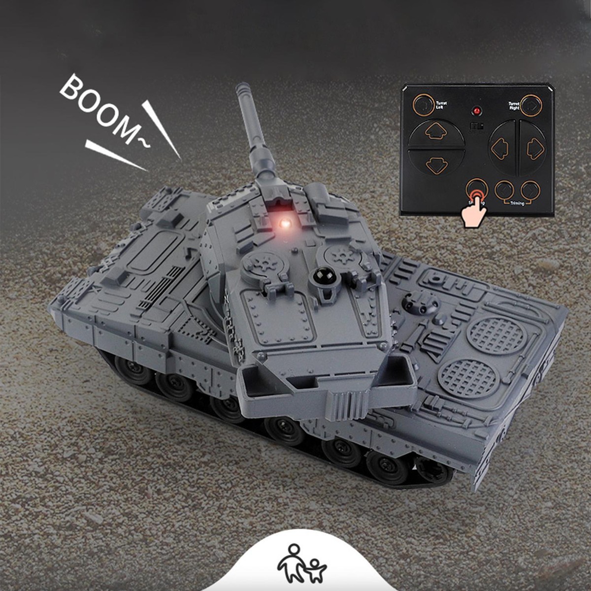 RC RTR Mini Tank Remote Control Battle Tank Toy Rotate Turret Infrared  system