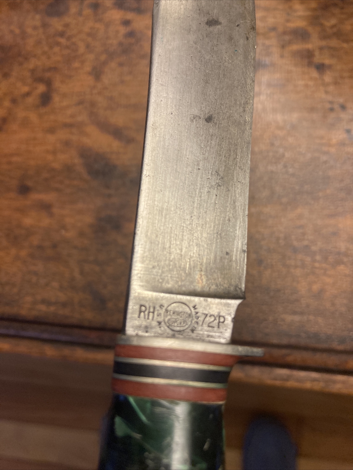 Remington Hunting knife, RH72P, etched blade with deer/ woods scene