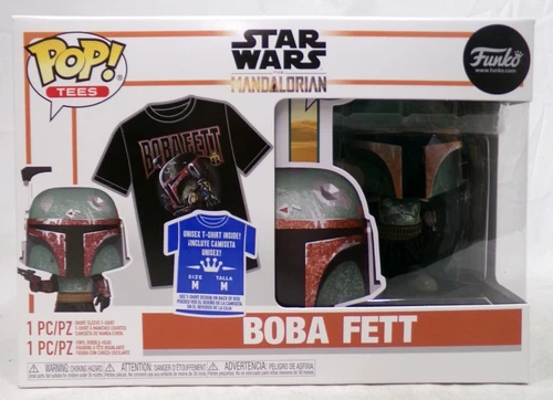 Funko Pop! Tees Star Wars The Mandalorian Medium Boba Fett T-Shirt & Figure Set