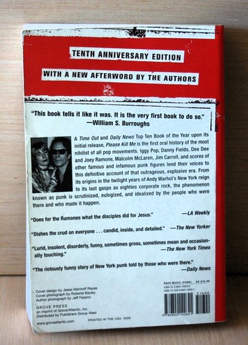 LEGS McNEIL 2006 trade paperback ORAL HISTORY PUNK Grove Press JUST KILL ME ex - Picture 6 of 7