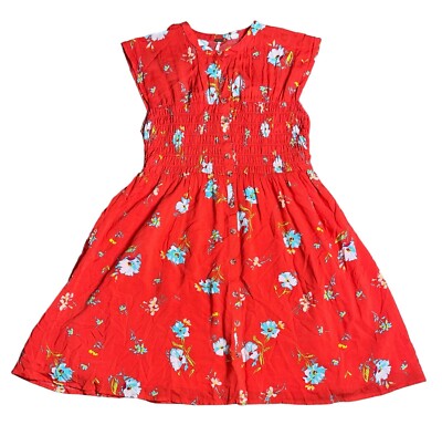free people greatest day mini dress Free People Dress Womens XS Greatest Day Smocked Button Down Orange Floral Mini