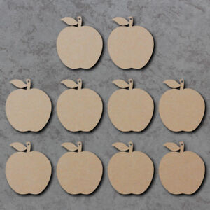10 MDF APPLES SHAPE-FREESTANDING-READY TO PAINT-DECORATE,KIDS,CRAFT,TOY BOX