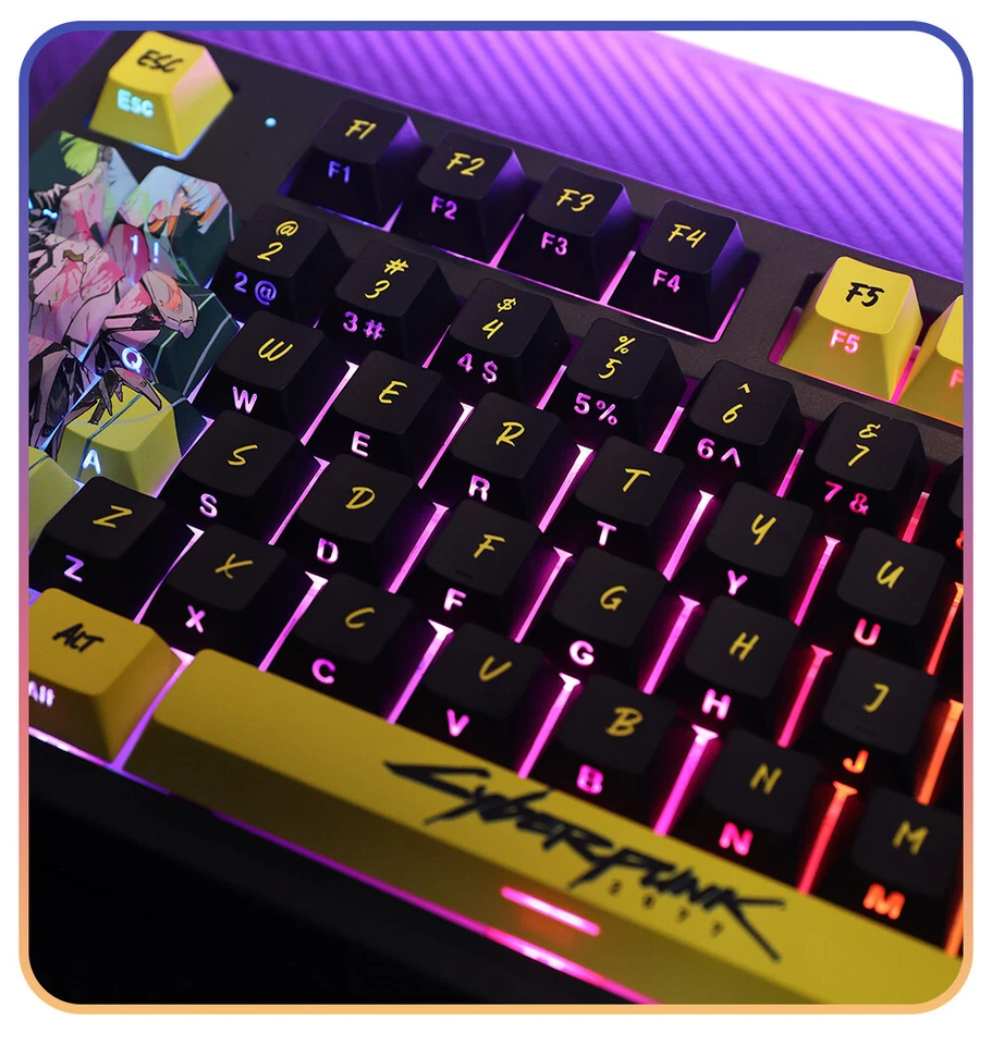 Cyberpunk Edgerunners Keycaps Set 124 PBT OEM – Lucy Rebecca David Anime - Image 4 of 4