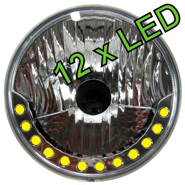 7" Round LED DRL Style Kit Car Headlight Leadlamp Halogen Westfield H4