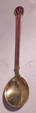 David Andersen Norway Sterling & Enamel Purple Round Soup/ Ice Cream Spoon- 5"