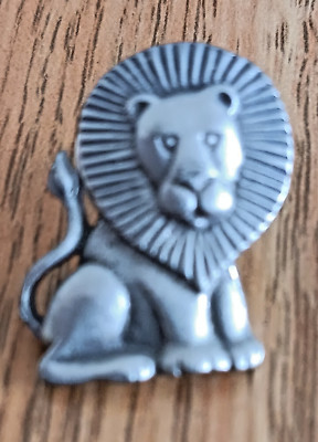 NEW Vintage  PEWTER Sitting Lion WALKING Gold Toned LION FREE SHIPPING