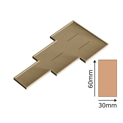 30 mm x 60 mm Lanze Bewegungstablett - MDF Rang und Datei Wargaming Tablett