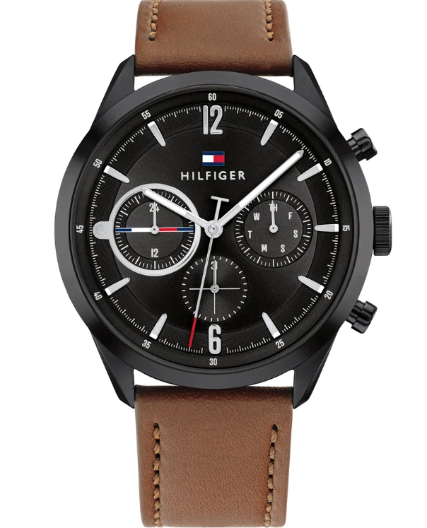 Tommy hilfiger sales brown leather watch