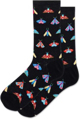 Hot Sox Women's Bugs Crew Socks 1 Pair, Black, Women's 9-11 Shoe