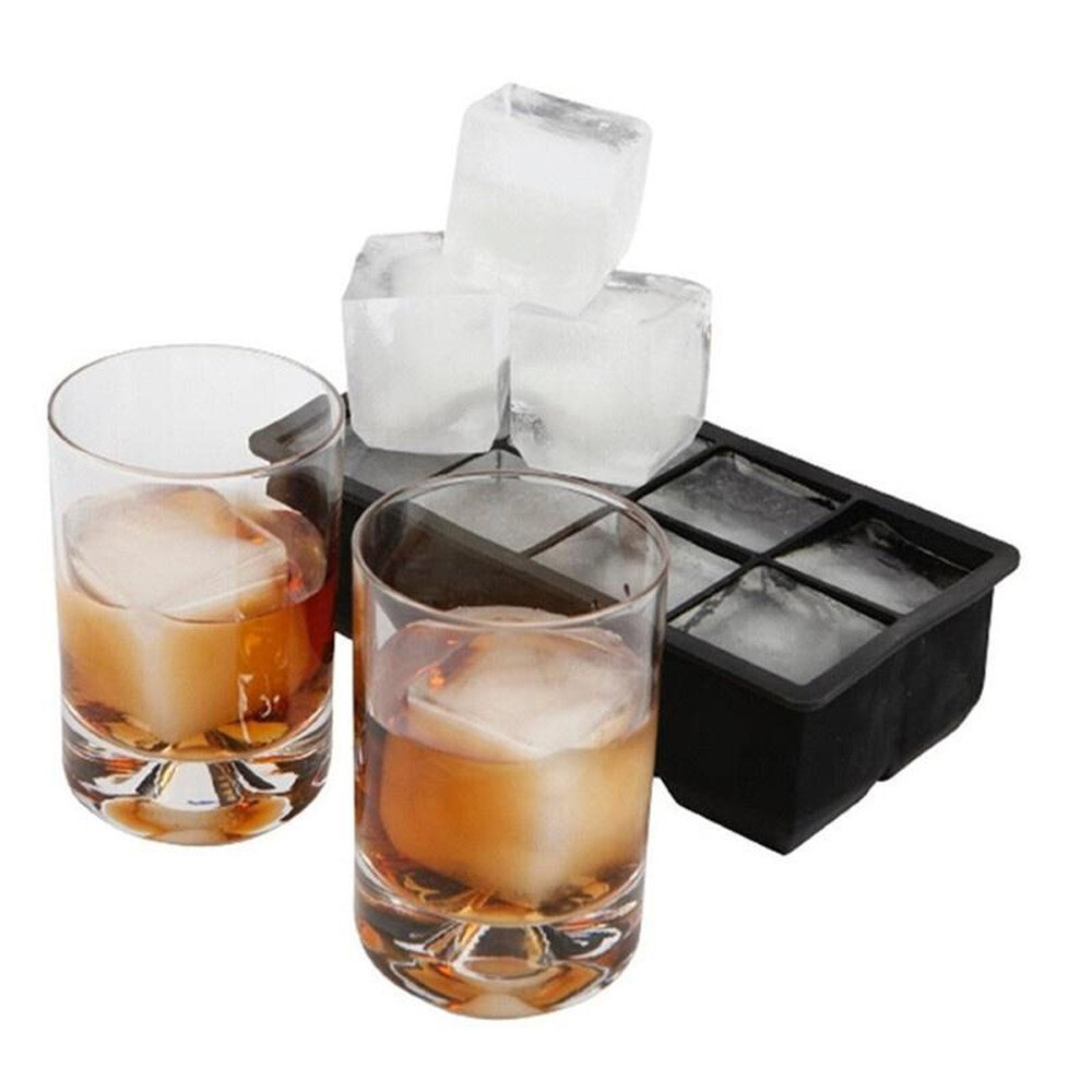 2 x 8 Ice Maker Large Cube Square Tray Molds Whiskey Ball Cocktails Silicone Big