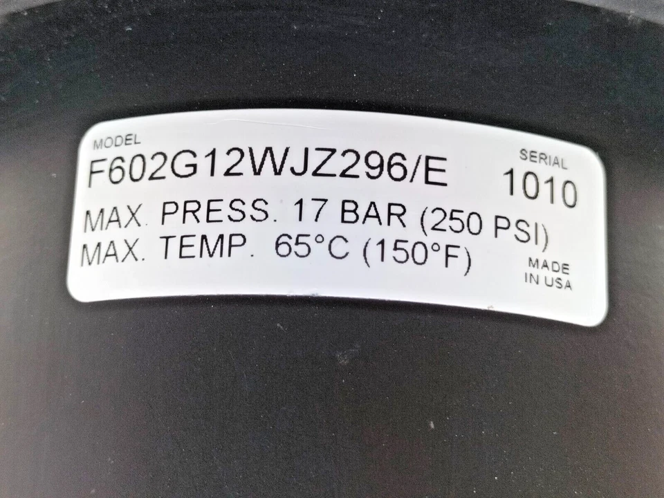 PARKER F602G12WJZ296/E PNEUMATIC FILTER SIZE - 1-1/2" , 17 BAR MAX PRESSURE - Image 2 of 4