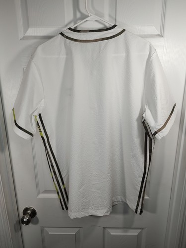 Adidas Camo RYV Baseball Button Shirt White & Camo Herren Kurzarm Größe Lg - Bild 8 von 10