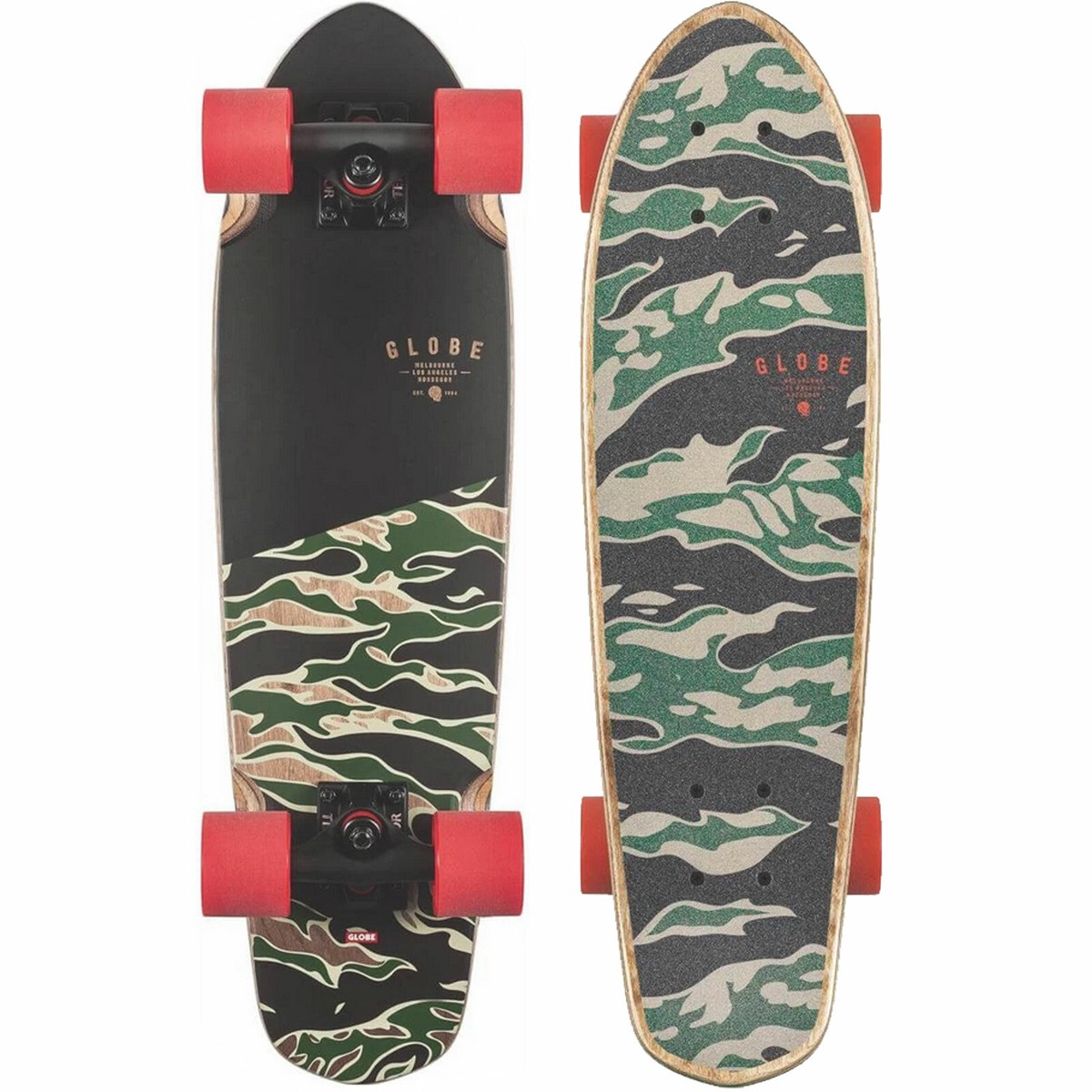 Globe Cruiserboard Blazer 26" – Cruiser Skateboard Aus 7-lagigem Ahorn, Teak/Schwarz