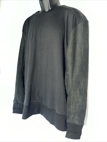 Pullover uomo Zanerobe nero cotone pelle maniche comodo maglione invernale taglia XL - Foto 2 di 16