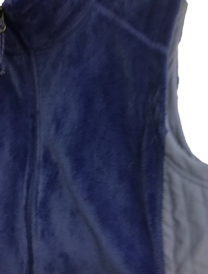 LL Bean Mujer Grande Pequeño Cremallera Completa Azul Polar Chaleco Acolchado Bolsillos con Cremallera Foto 3 de 4