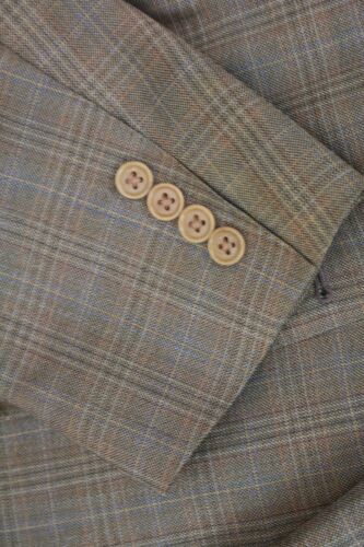 CANALI Italy Mens Sport Coat Mutli Color Plaid 2 Button Side Vents All Wool 44