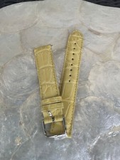 NEW MICHELE DECO SIDNEY SEREIN YELLOW 18mm ALLIGATOR WATCH STRAP - FRANCE